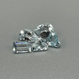 2.98 Carat Blue Topaz Mixed Cut - Various Size & Shape Assorted Lot of Loose Stones Set of 5
