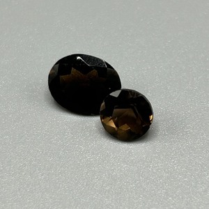 3.55 Carat Smoky Quartz Oval Faceted Cut - Loose Stones Set of 2