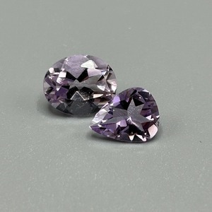5.31 Carat Amethyst Pear Faceted & Oval Faceted Cut - Loose Stones Set of 2