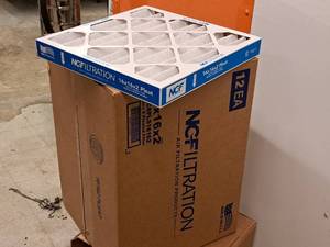 lot 31 image: Lot of (12) NCFiltration Merv 8 Pleat Air Filters 16x16x2