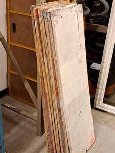 lot 77 image: Lot of (4) Wooden Hinged Planks