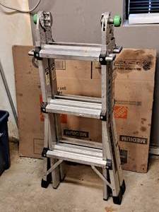 lot 235 image: Mighty Multi 300-lbs Aluminum StepExtension Ladder AMT013