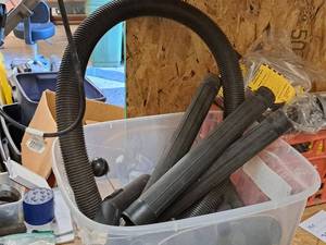lot 218C image: Lot of  Assorted Shop Vacuum Accessories - Hoses, Hose Extensions, Cleaning Attachments
