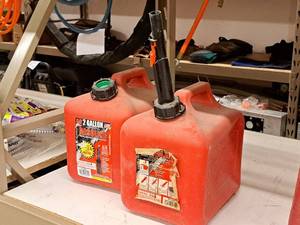 lot 246 image: Lot of (2) 2-Gallon Plastic Gas Cans