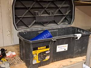 lot 314 image: DeWalt 1 Touch Tool Box IP52 with Tape - Blue Protective Tape, Intertape Metallic Tape