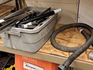 lot 317 image: Lot of  Misc Vacuum Cleaner Attachments - Extension Tubs, Hoses, Attachments