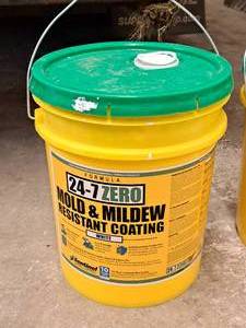 lot 417 image: Lot of (1 Pail) Formula 24-7 Zero 5-Gallon Mold & Mildew Resistant Coating