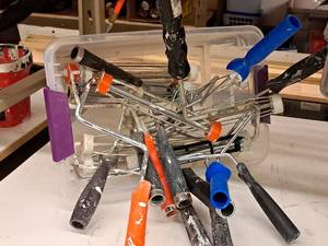 lot 430 image: Lot of  Assorted Paint Rollers with Tote