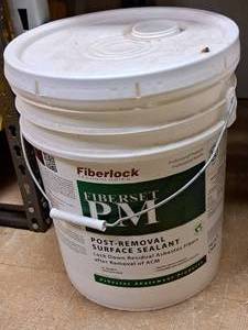 lot 491 image: Lot of (1) Fiberlock Technologies Fiberset PM 5-Gallon Pail Post-Removal Surface Sealant