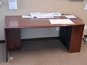 lot 564 image: Office Desk with Bookcase