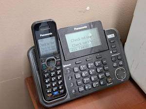lot 582 image: Panasonic 2 Line Office Phone System with Bluetooth Handset