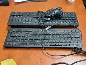 lot 585 image: (2) Corded Keyboards and (1) Corded Mouse