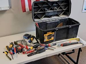 lot 638 image: DeWalt 21 Tool Box with Hand Tools