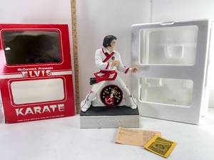 lot 71 image: 1982 ELVIS KARATE MUSIC BOX DECANTER MCCORMICK DISTILLING WITH PATCHES