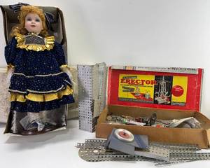 lot 46 image: ERECTOR SET WITH BOX AND CAMELOT DOLL CELESTE