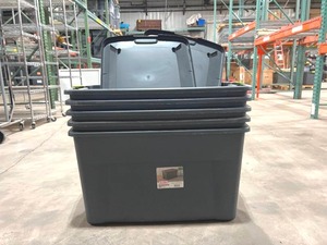 lot 402 image: STERILITE 35 GALLON TOTES WITH LIDS FIVE TOTAL