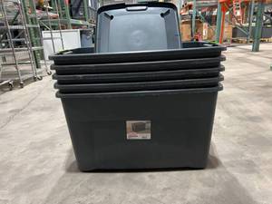 lot 403 image: STERILITE 35 GALLON TOTES WITH LIDS FIVE TOTAL