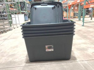 lot 406 image: STERILITE 35 GALLON TOTES WITH LIDS FIVE TOTAL