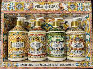 Home and Body Villa Flora Hand Soap Collection 4 Count 21.5oz