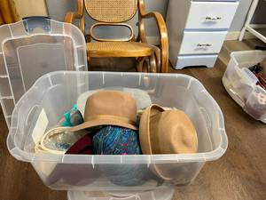 lot 379 image: Tote of Hats & Fur