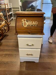 lot 397 image: Nightstand & Bread Container