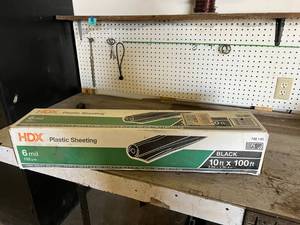 lot 40 image: Full Box 6 Mil Plastic Sheeting Black 10 x 100