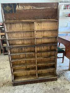 lot 70 image: Vintage Fargo Seed House Wood Shipping BinDisplay