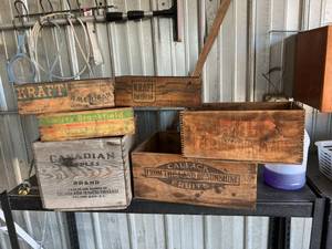 lot 130 image: Vintage Wood Shipping Boxes