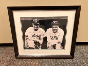 lot 313 image: Babe Ruth & Lou Gehrig Framed Licensed Photo