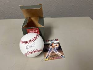 lot 319 image: Darin Erstad Signed Baseball & Card