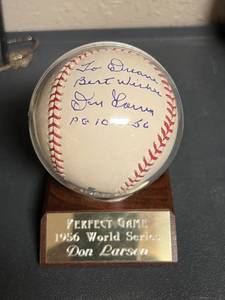 lot 324 image: Don Larsen Personalized Signed Baseball