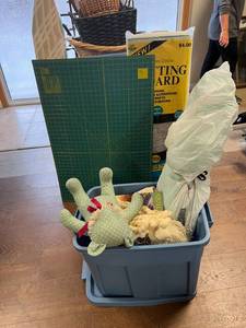 lot 407 image: FabricCraft Cutting Boards & Tote of Yarn