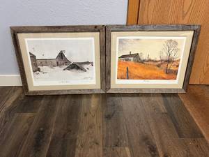 lot 465 image: Gary Miller Artwork - A Cold Winter & Forsaken, Both 261000 & 17 x 21