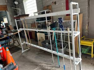 lot 651 image: Rolling Garage Storage Rack & Contents