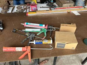 lot 662 image: Caulking Guns, Schlage Lock & Dummy Camera