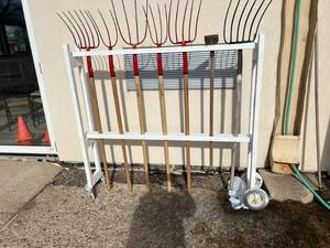 lot 677 image: Rolling Cart & Pitch Forks