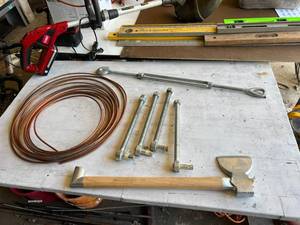 lot 842 image: Copper Tubing, Hammer & Hardware Items