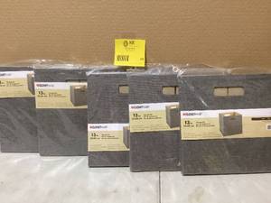 Lot of ClosetMaid 13 in. D x 13 in. H x 13 in. W Grey Fabric Cube Storage Bin  Customer Returns See Pictures
