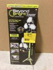 BEYOND BRIGHT 70-Watt Tower Light with Tripod Stand  Customer Returns See Pictures