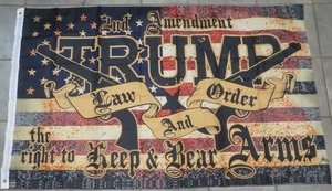 lot 63 image: New 5x3 Flag , Amendment A Trump Law & Order, Flag