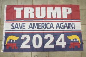 lot 64 image: New 5x3 Flag Trump Save America Again 2024
