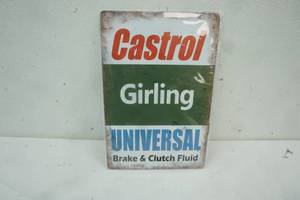 lot 69 image: Tin Sign 8x 12  Castrol Girling Universal