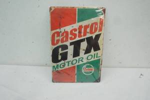 lot 76 image: Tin Sign 8x 12  Castrol GTX Motor Oil