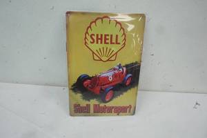 lot 77 image: Tin Sign 8x 12  Shell