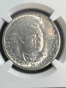 lot 05 image: 1946 US BOOKER T. WASHINGTON HALF DOLLAR NGC MS65