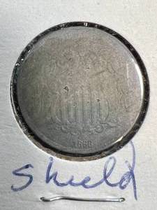 lot 14 image: 1868 US SHIELD NICKEL