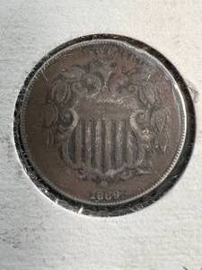 lot 43 image: 1869 US SHIELD NICKEL
