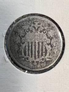 lot 59 image: 1867 US SHIELD NICKEL