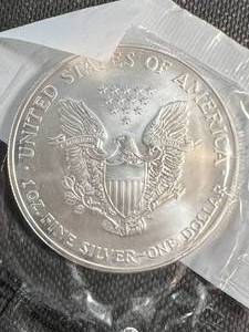 lot 60 image: 2004 AMERICAN SILVER EAGLE 1 TROY OZ .999 FINE SILVER UNC