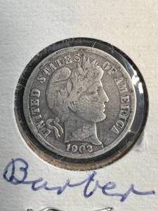 lot 63 image: 1902 US BARBER DIME
